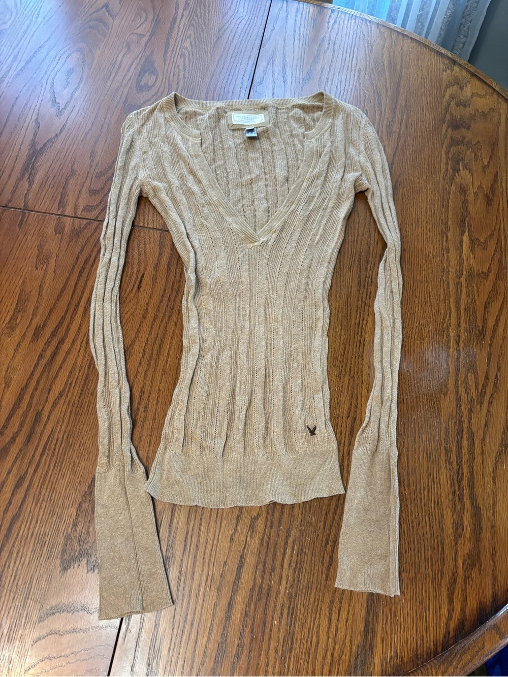 VTG Y2K American Eagle V-Neck fitted sweater logo size S Bella Swan